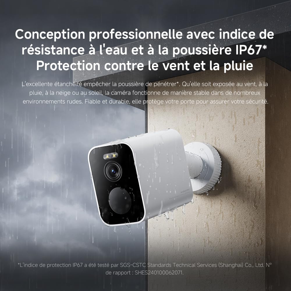 XIAOMI Outdoor Camera BW300 | Qualité 2K Super HD | Vision Nocturne Couleur & Sirène | Caméra de Surveillance Étanche IP67 & Détection IA