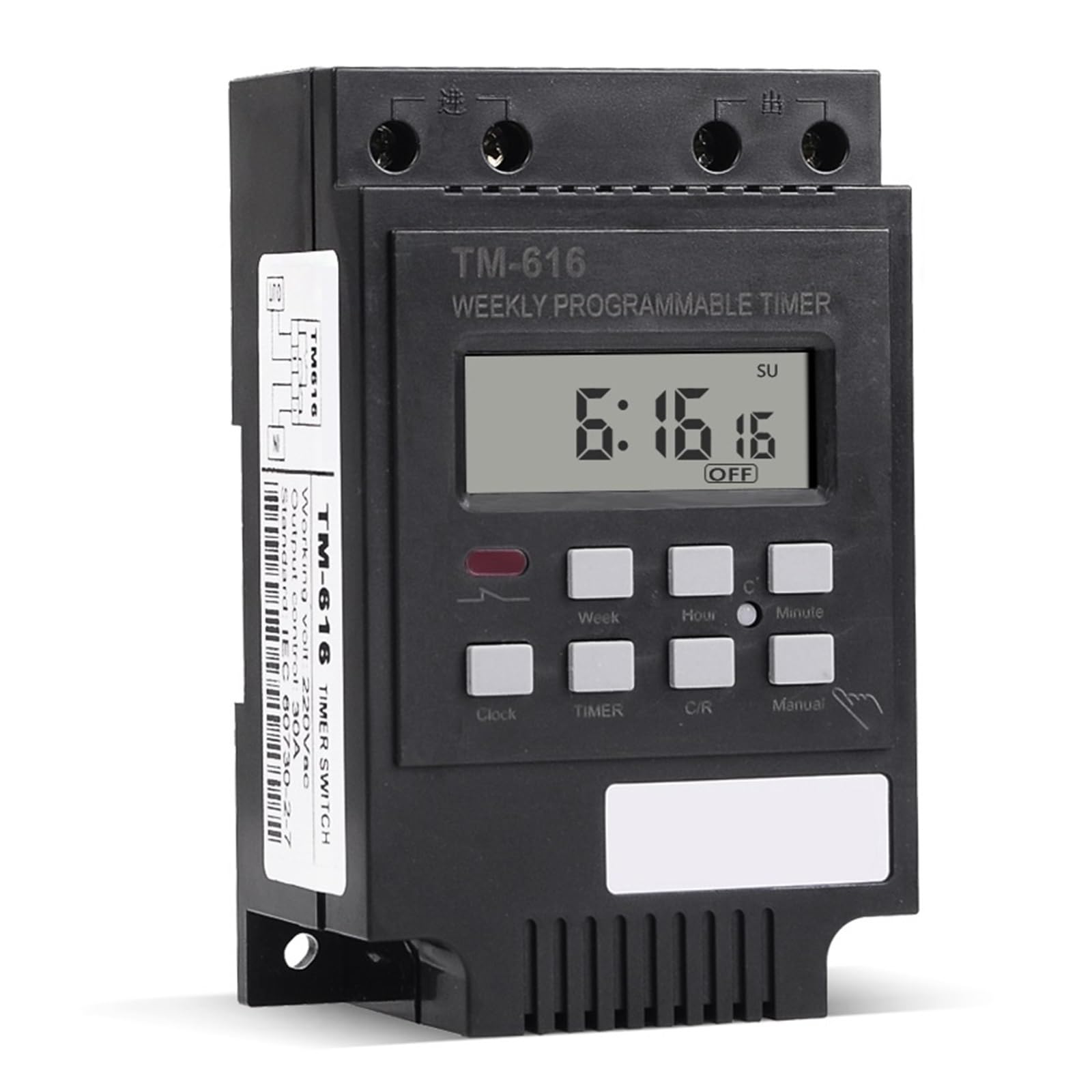 Potencia del Temporizador programable Temporizador DE 30 A CC 12 V 7 días 17 Encendido/Apagado Relé de Tiempo programable de 24 Horas