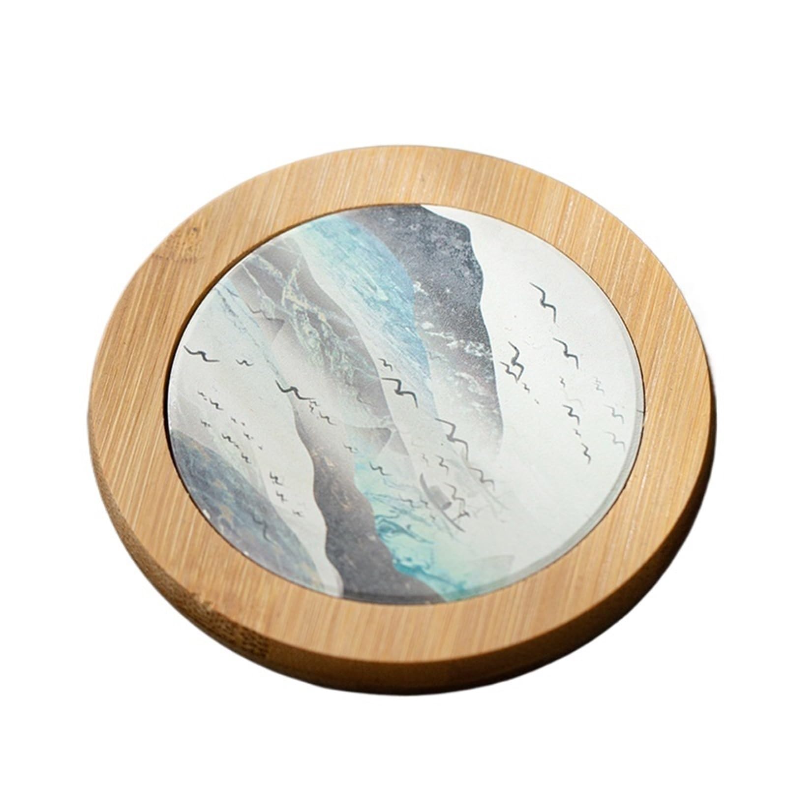 2PCS Round Ceramic Coaster High-Temperature Mats Anti-skidding Tea Pad Drink Tableware for kitchen(COLOR4)