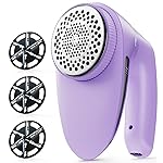 POPCHOSE Fabric Shaver, Rechargeable Lint Remover Defuzzer Sweater Shaver, Fuzz Remover for Clothes, Sweater, Furniture, Couch, Cashmere(Two 6-Leaf Blades Extra, Electrostatic Brush)