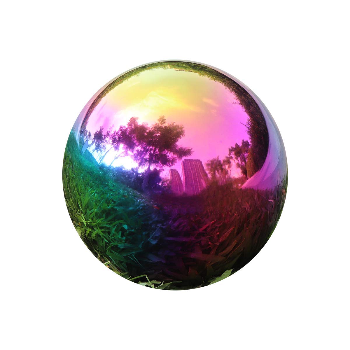 Stainless Steel Gazing Ball Mirror Polished Hollow Reflective Garden Sphere for Home Decoration(100mm x2)