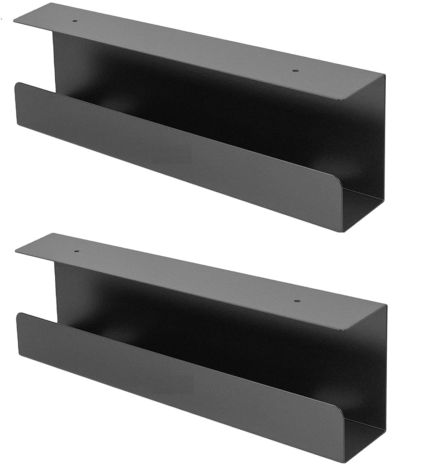 41699 Under Desk Cable Tray (Pack of 2) - Under Desk 17 inch Cable Management Tray, Power Strip Holder, Cord Organizer, Wire Tamer for Office and Home, Black-image-42