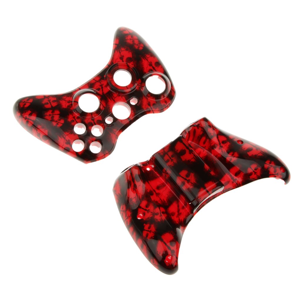 Plastic Replacement Case Shell Skin Button Housing Kit for Xbox 360 Controller-Red Skull Easy Install Gaming Electronics