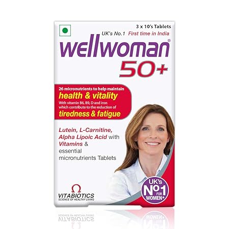 Wellwoman 50+ - Health Supplements (26 Vitamins and Minerals) - 30 Tablets