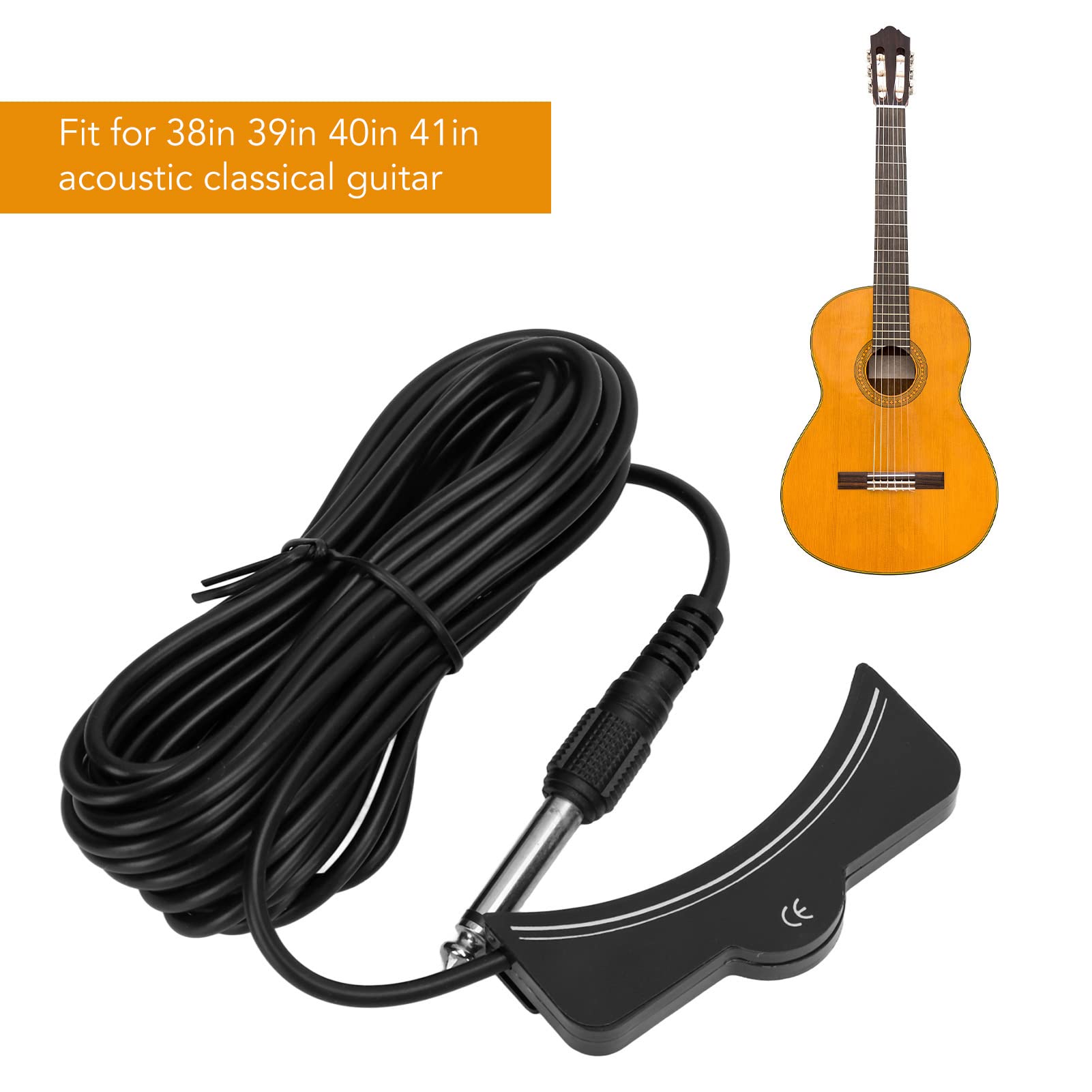 Pickup Piezoelettrico Per Chitarra Acustica, Ukulele O Banjo - Microfono Da Inserire Nel Foro, Con Cavo Da 3m