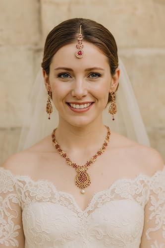 Miniatura 2 de Touchstone - Juego de joyas de hermoso e intrincado diseño con diamantes de imitación blanco brillante, en tono dorado y plateado para mujer, al