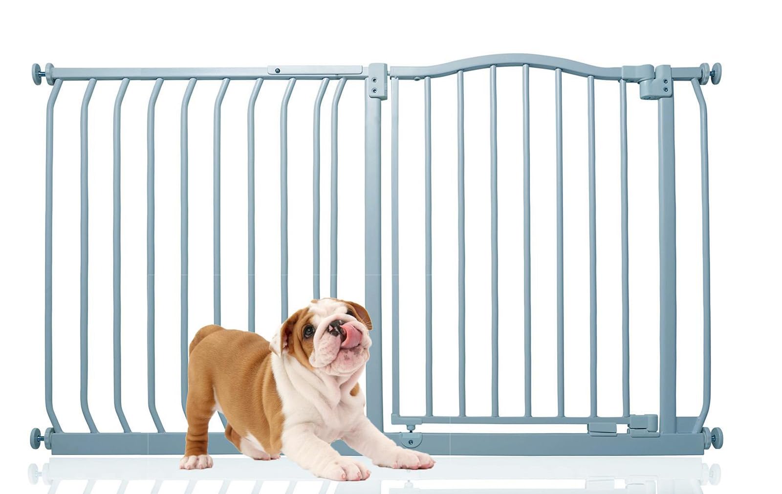 Bettacare Grey Curved Top Pet Gate, 125Cm - 134Cm, Matt Pressure Fit For Dogs And Puppies, Easy Installation Barrier