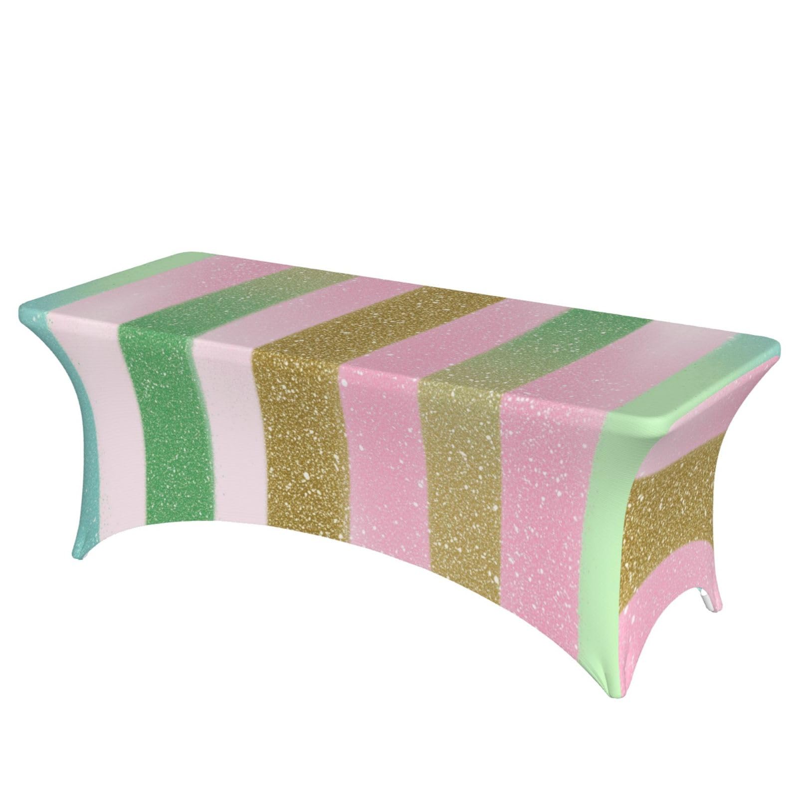 Nappe de table rectangulaire arc-en-ciel pailletée extensible Mexpekil 1,8 m