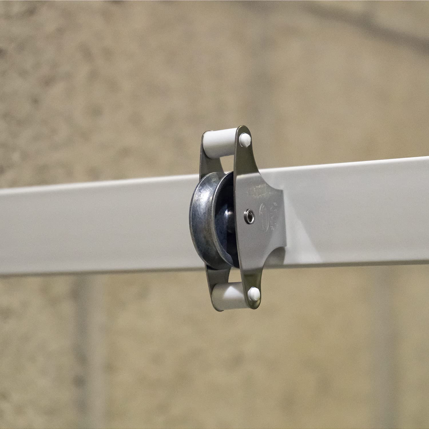 Amig - Polea con Roldana Metálica de 39 mm Mod.22 | M6 x 60 mm | Para Tendederos de Ropa | Acero Inoxidable 18/8 | Con Tornillo de Sujeción y Guías (Paquete de 6)