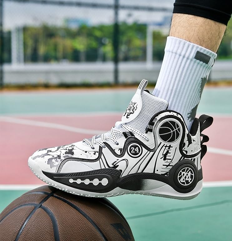 Scarpe da Basket Alte da Uomo, Leggere, Antiscivolo, Resistenti all'Usura, ammortizzanti, con Grip, Scarpe Sportive da Allenamento