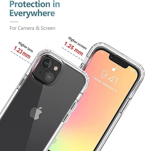 Miniatura 2 de Funda para iPhone 13 Mini con protector de pantalla de vidrio templado, suave 360 cuerpo completo, a prueba de golpes, híbrida, transparente, para