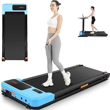 FUNMILY Walking Pad 3 in 1 Under Desk Treadmill, 2.5 HP Quiet Portable Walking Treadmill 300lbs Weight Capacity, Walking Jogging Machine Remote Control LED Display Small Treadmills for Home Office