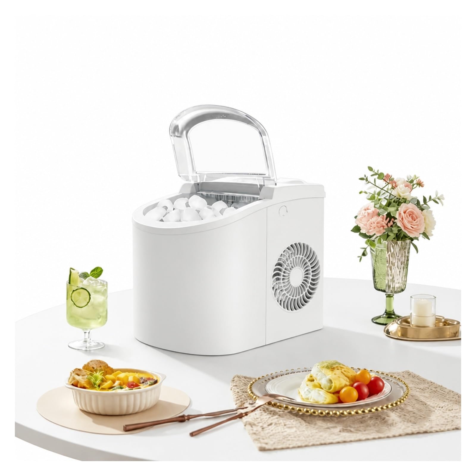 Máquina de hielo, Máquina automática para fabricar hielo, portátil para uso doméstico y comercial(G)