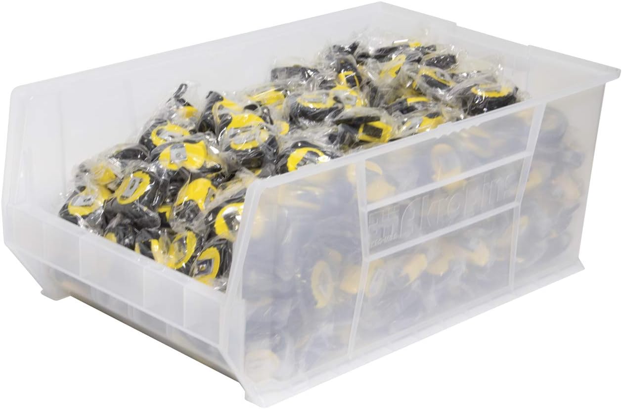 Akro-Mils 30290 Super-Size AkroBins Plastic Storage Bins, Space-Saving Stackable Bins for Garage, Classroom, Warehouse Organization, 30" L x 18" W x 12" H, Clear, 1-Pack