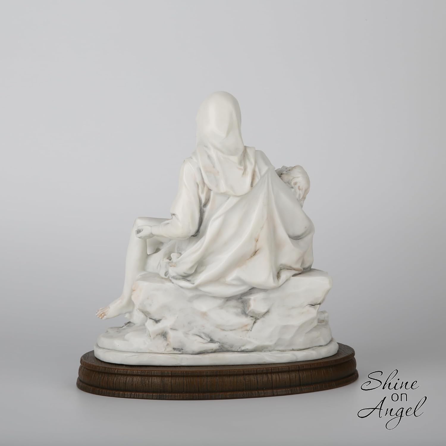 Pieta Statue - Michelangelo’s Pietà Replica Sculpture - Hand Painted Marble Finish Jesus and Holy Mother Madonna 10 Inch Renaissance Home Decoration Collection