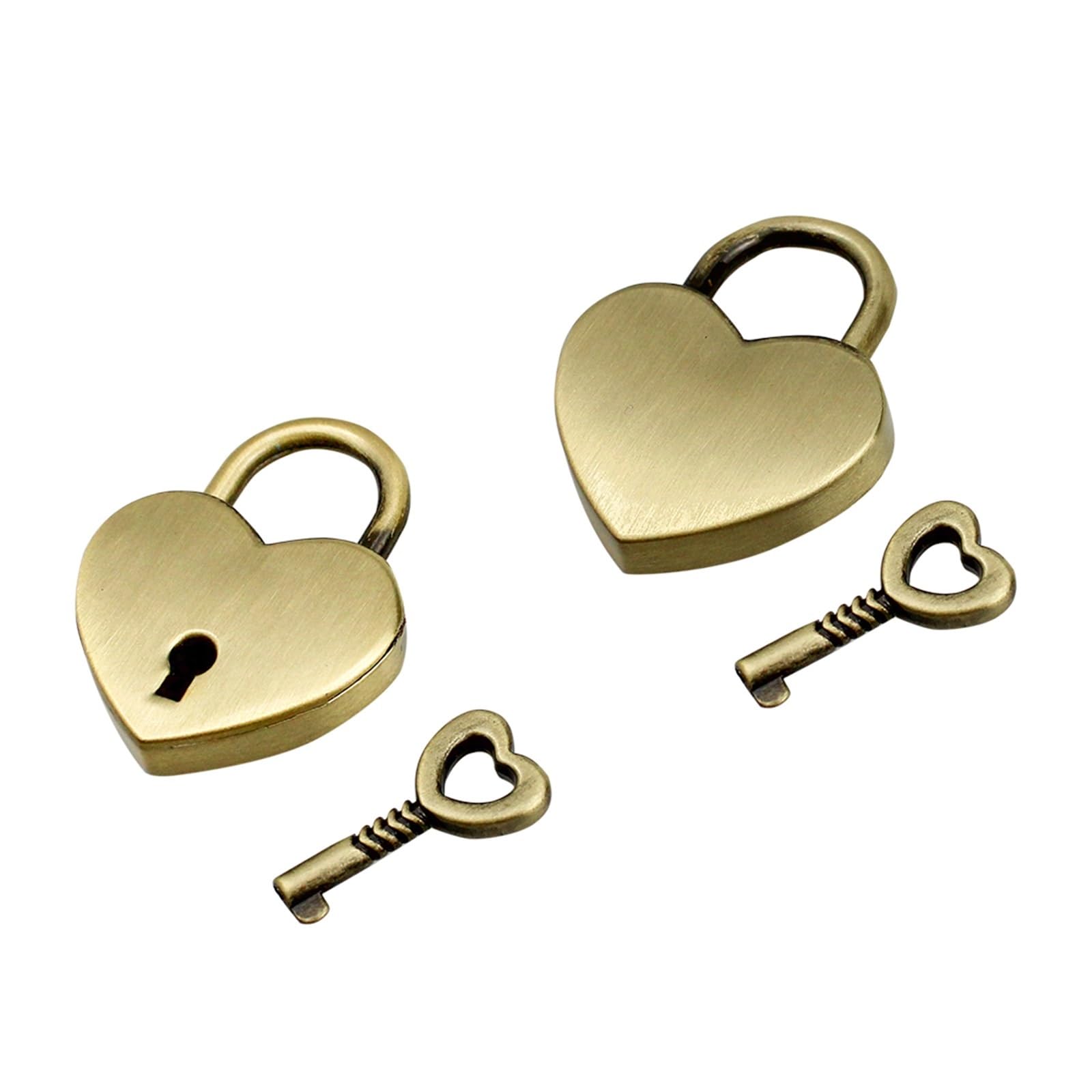 PVUVTNAHW 10Pcs 4.6CM Heart Shape Alloy Lock With Key Mini Padlock Bag Suitcase Luggage Storage Diary Book(Cinnamon)