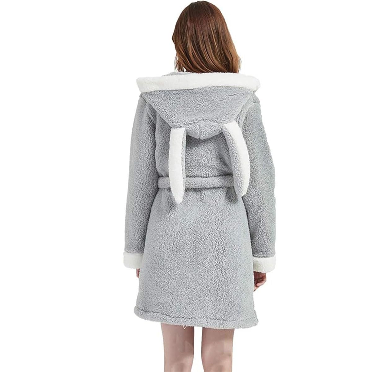 Albornoz Mujer Albornoz Adulto Con Capucha Felpa Sherpa BunnyAnimal
