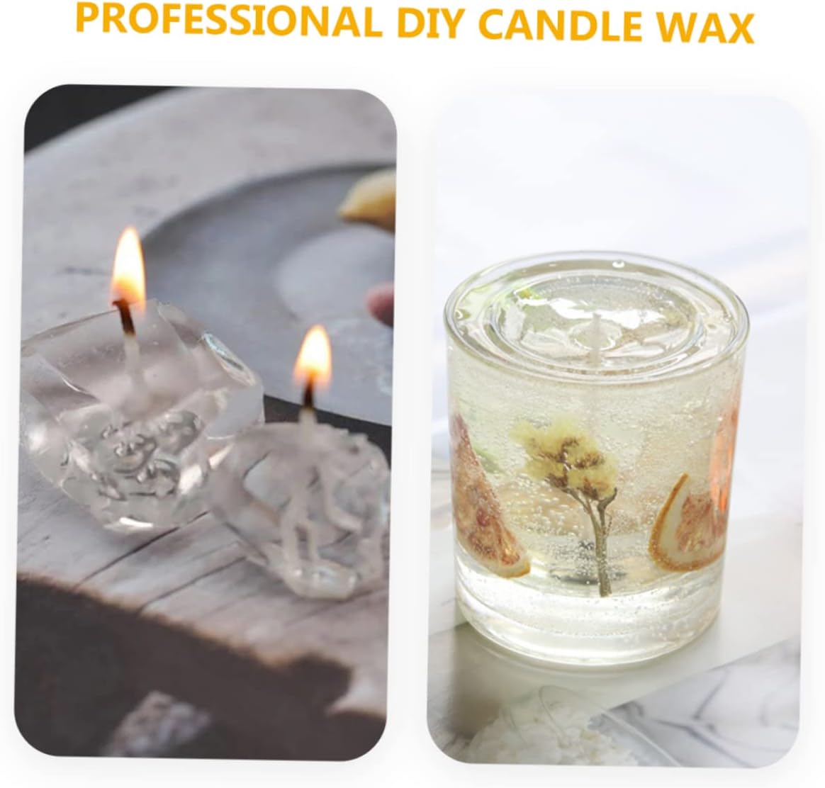Angoily 2pcs Transparent for Candle Making Crafting Material for Parties Birthdays and Special Occasions Clean Burning Natural Wax for Creative
