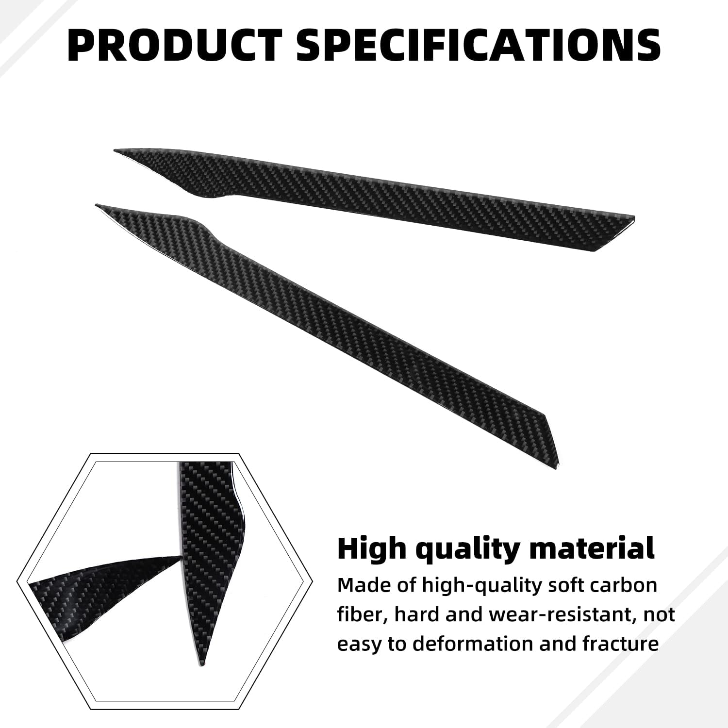 Real Carbon Fiber Center Console Armrest Box Inside Strips Cover Compatible with 2018-2025 Dodge RAM