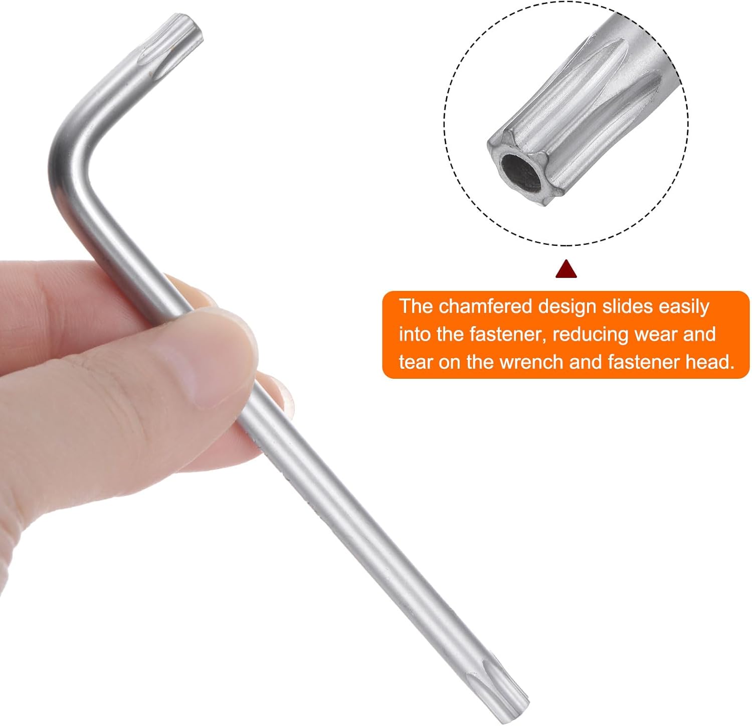 HARFINGTON T30 Tamper Proof Torx Star Key Bit Wrench 3.78" L-Shaped 6 Points Wrenches Chrome-Vanadium Steel Hand Tool for Automotive/Home Repairs