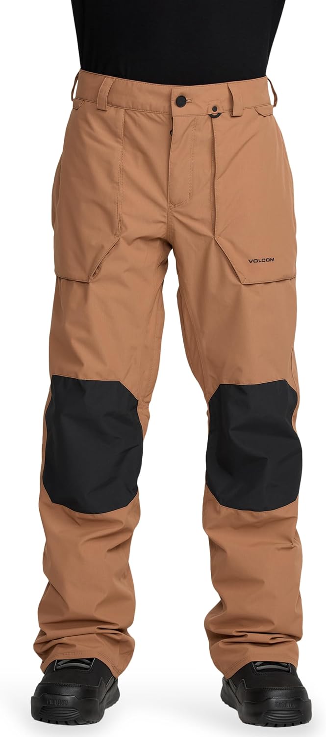 Volcom Men's Roan Snowboard Ski Pant – 20K Waterproof, V-Science 2-Layer, Zip Tech®, Terra Brown, X-Large