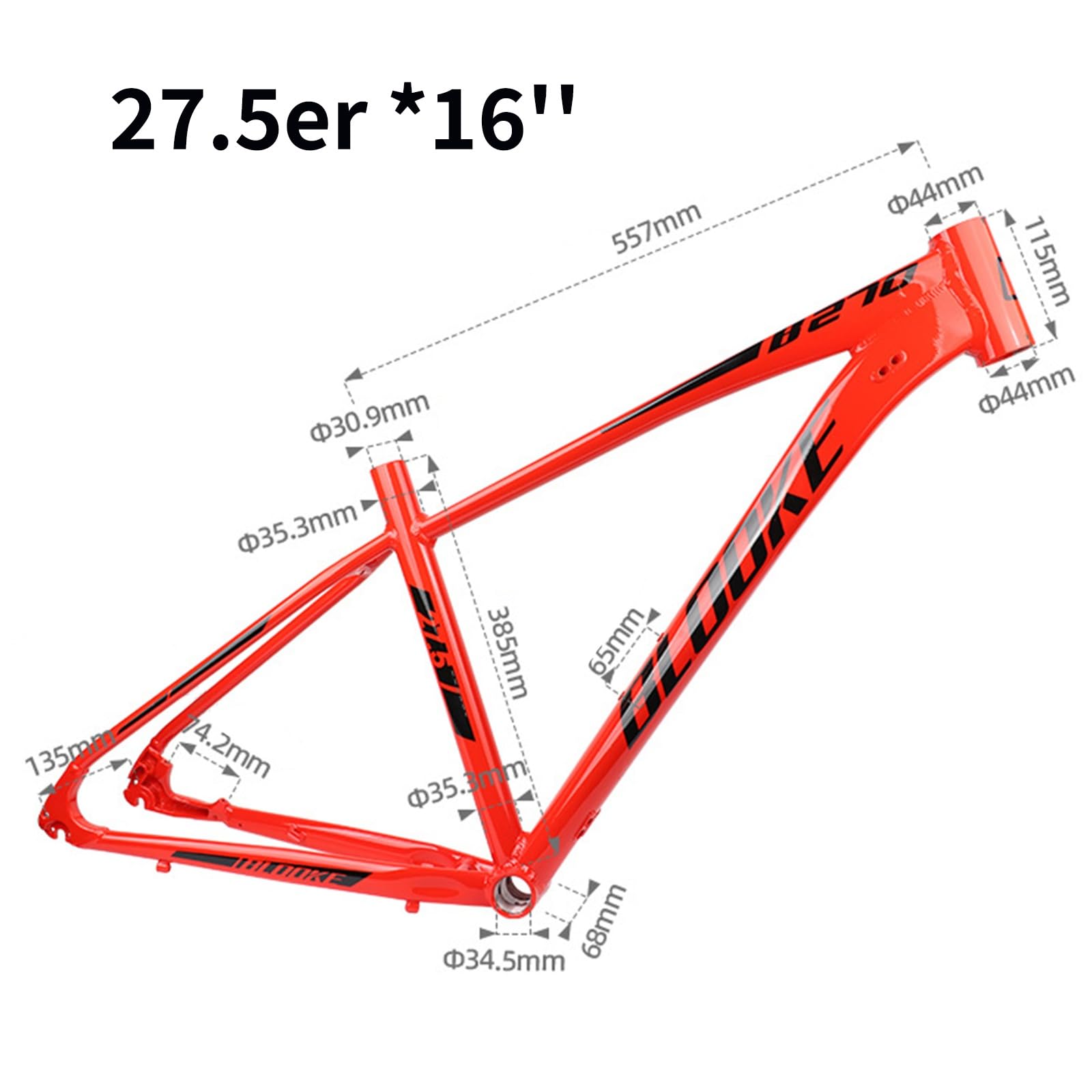 27,5ER rama roweru górskiego ze stopu aluminium Hardtail 14,5''/16''/18'' hamulec tarczowy XC/AM ramki Quick Release 135 mm routing wewnętrzny