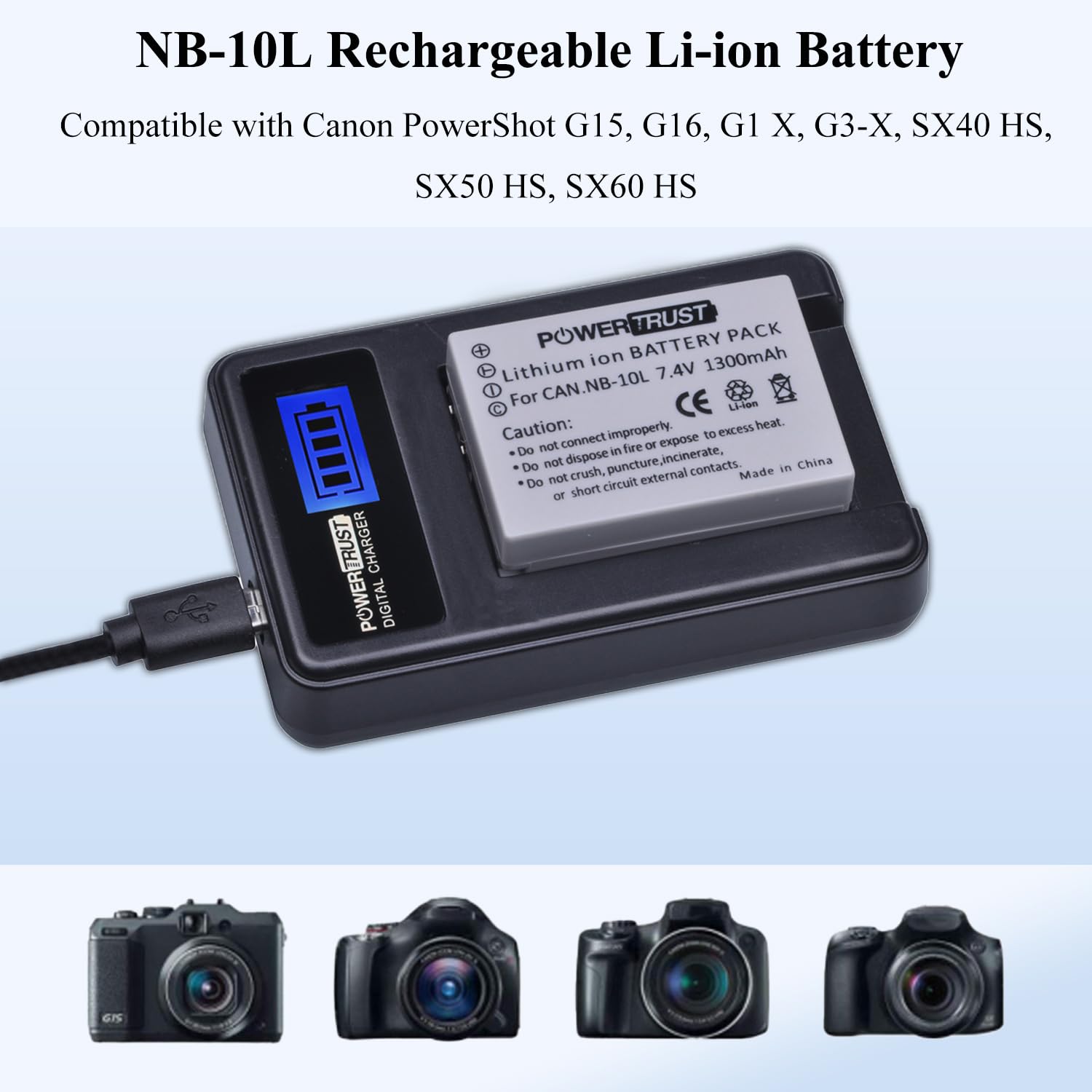 Canon Powershot Sx40hs Battery Pack NB-10L Battery Pack And LCD