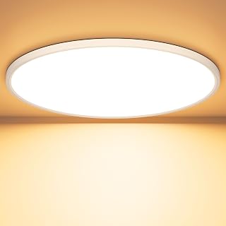OUILA LED Deckenleuchte Flach Rund - Ø40CM Deckenlampe LED 36W 3000K 3600LM IP44 Wasserdichte Badezimmer lampe, Küchenlampe Deckenleuchte Warmweiß für Küche Bad Schlafzimmer Flur Keller