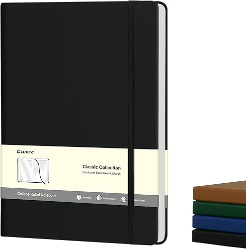 Miniatura 13 de COMIX Cuadernos de diario rayados B5, 240 páginas, 6.9 x 9.8 pulgadas, color verde oscuro, cuadernos de tapa dura para hombres y mujeres, apto para