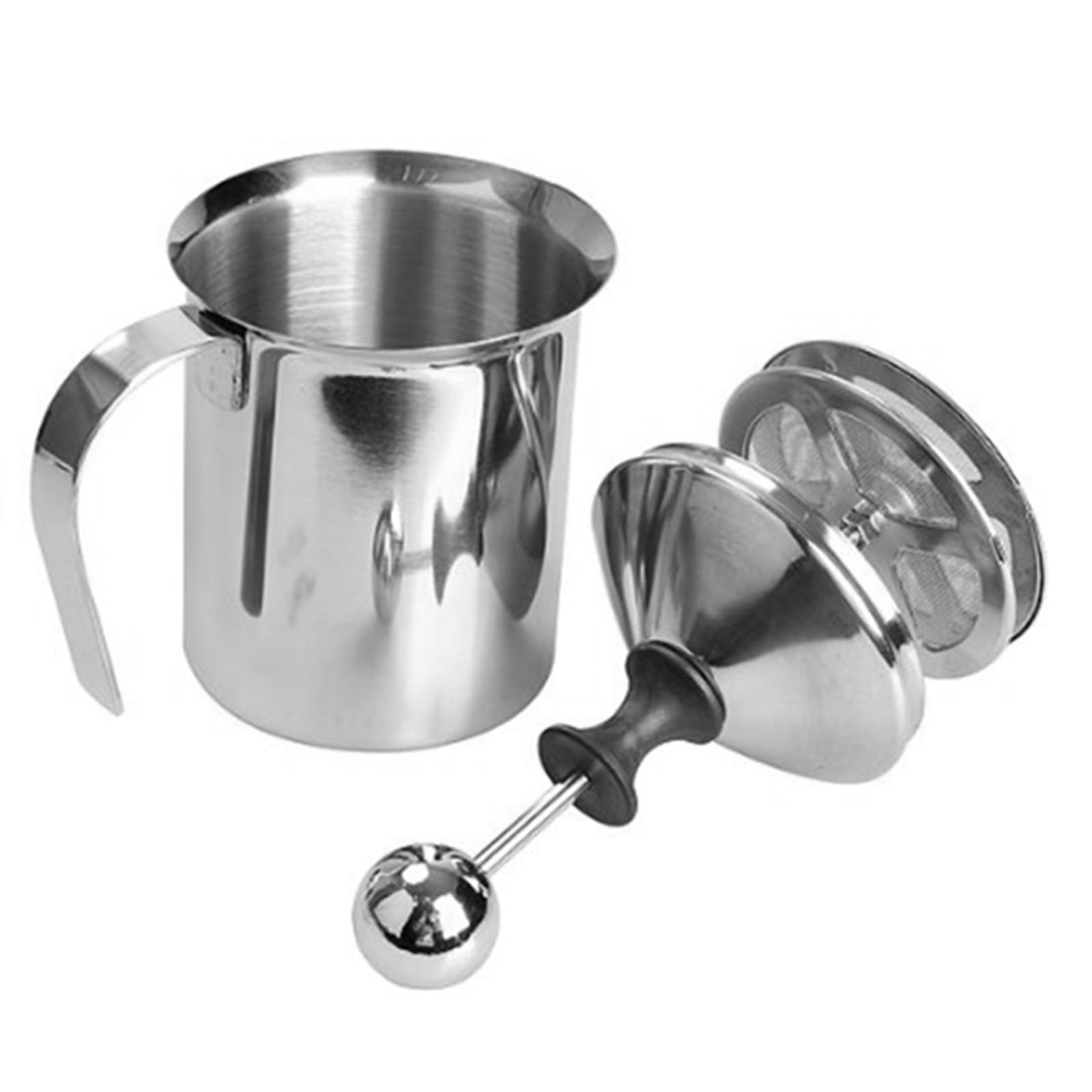 Luxshiny Montalatte Manuale in Acciaio Inox Da Doppia Rete Per Creare Di Latte Facilmente