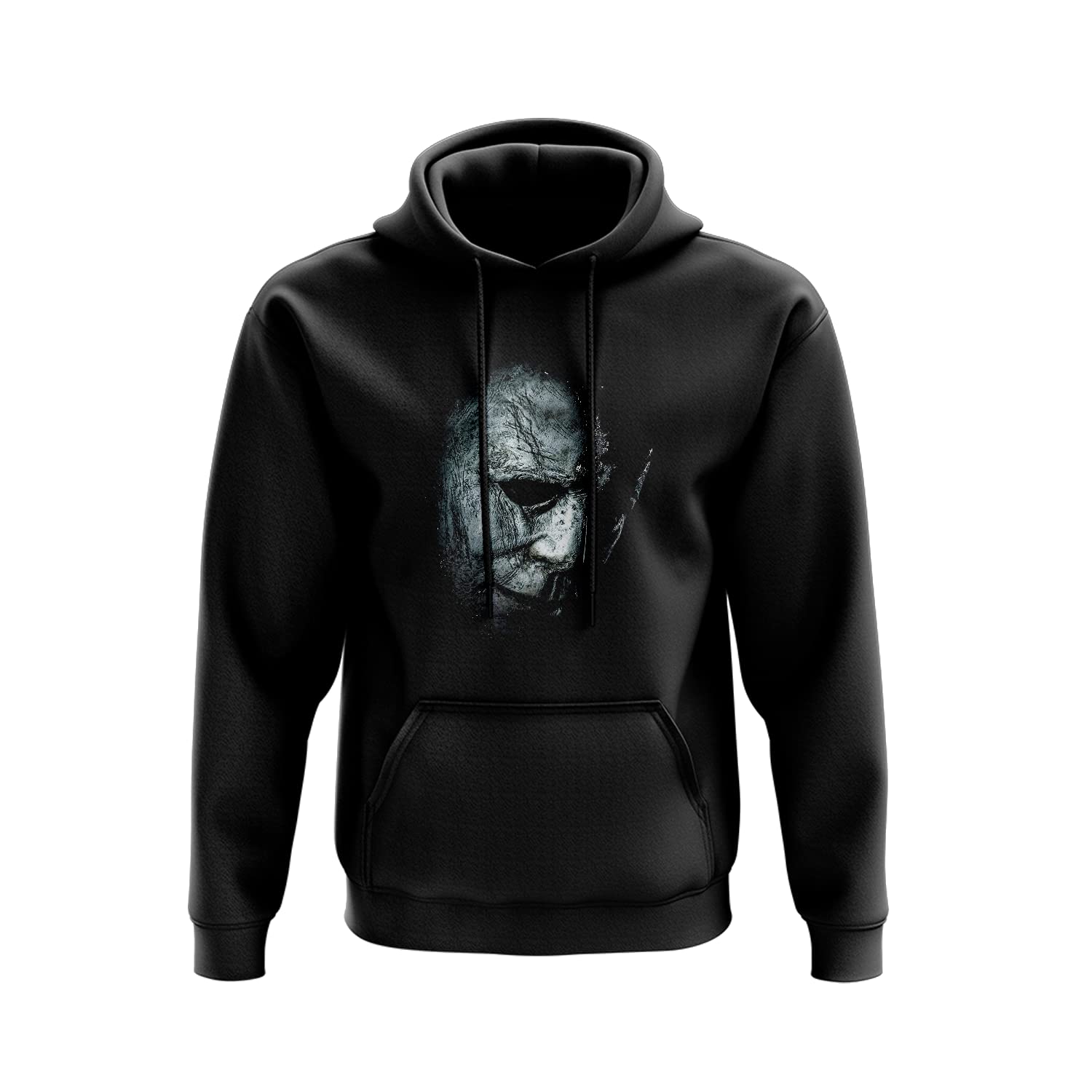 Smartypants Unisex Black Prime Halloween Mystery Slasher Hoodie Pullover - Black Horror Thriller Murderer Michael Myers Mask Scary Goth Cult Classic Film Movie Cinema Vintage Design Gift (Xl, )