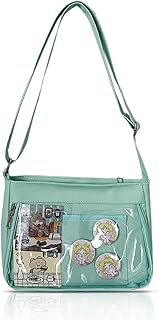 いたバッグ ショルダー 斜めがけ 小さめ かわいい お洒落 透明 痛バ 見せバッグ ミニ クロスボディバッグ ロリィタバッグ 缶バッジ 推し活 学生 通勤 通学