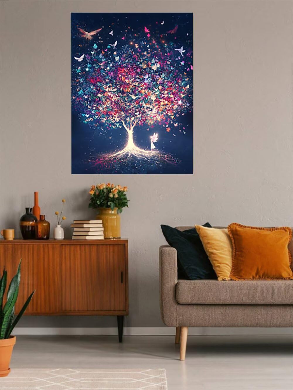 5D Diamond Painting Adulti Albero Rotondo Diamond Painting 40x55cm a-2680 | Mariposa Diamond Painting Kit Completo, Dimensioni Diamantini Crystal Art, Hobby Creativi Adulti Decorazioni da Parete e Casa