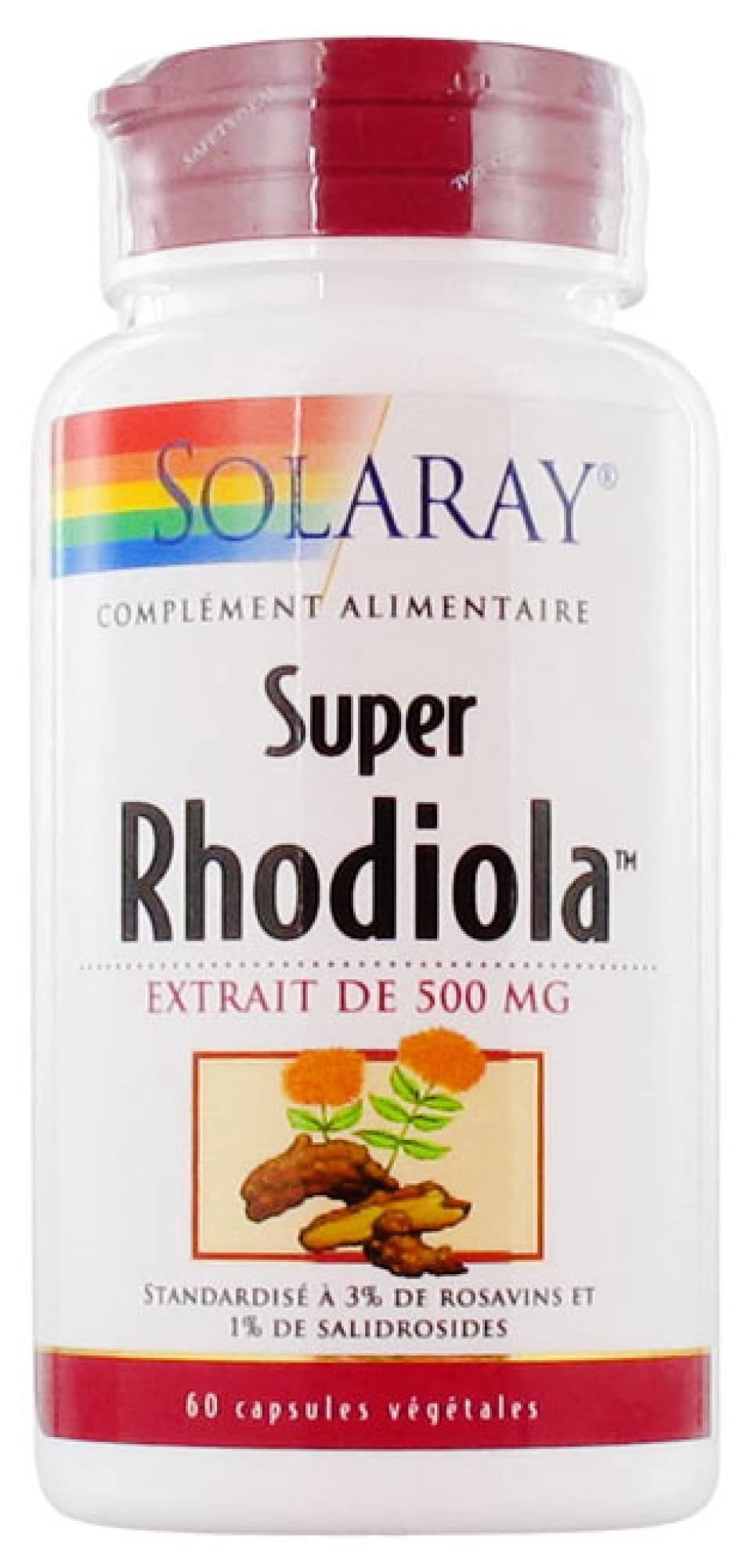 Solaray Super Rhodiola 500mg 60 Capsules végétales