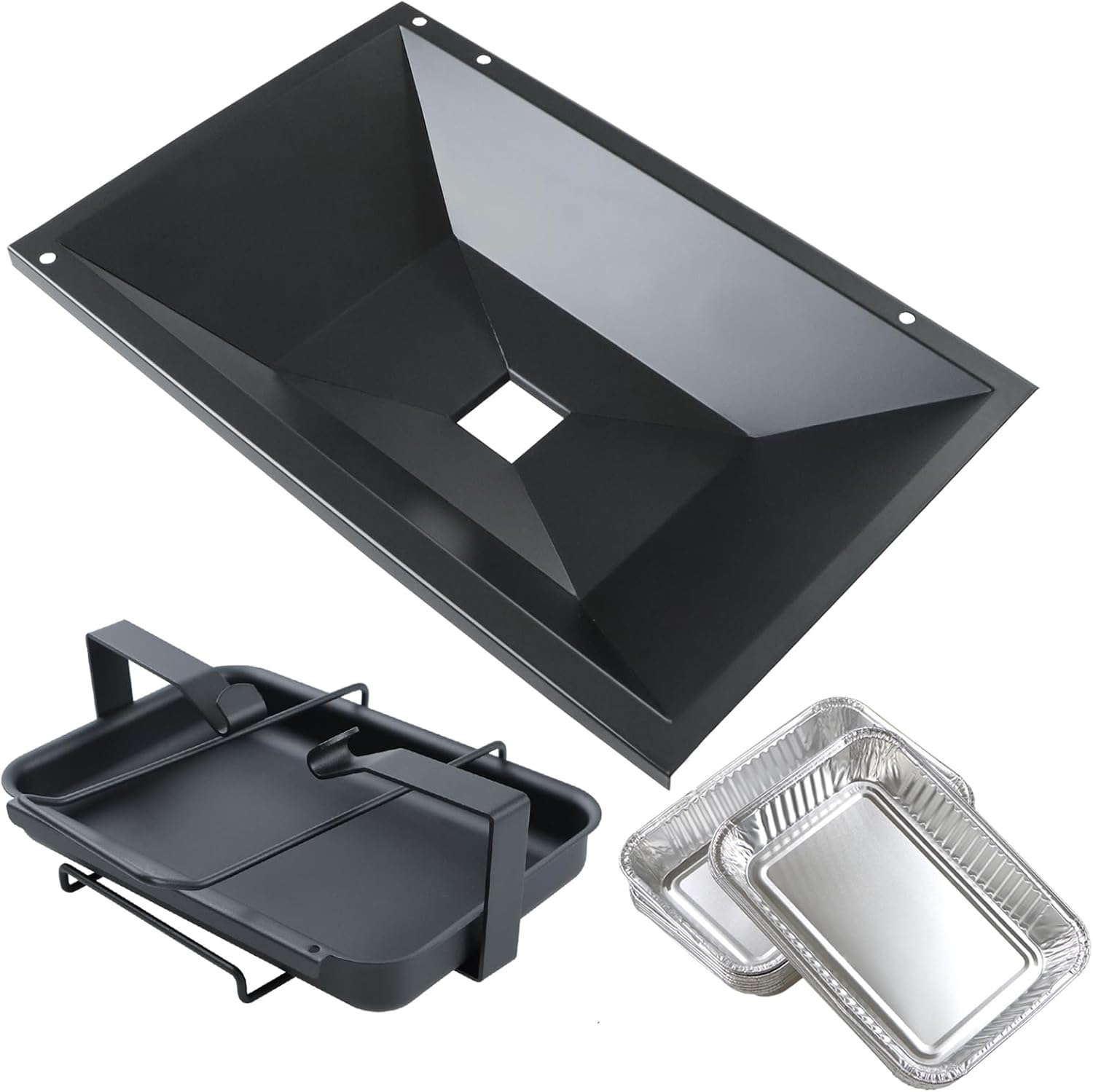GARNETIN 99250 Grease Tray with 7515 Catch Pan & Holder - Drip Pan for Weber Spirit 310/320 (2007-2008), 700, Genesis Silver/Gold B,C, Platinum B,C Grills - Replaces Spirit Grease Tray