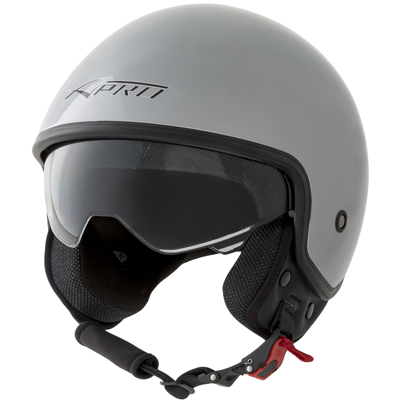 Casco Jet Scooter Moto Omologato ECE 22-06 Visiera Parasole Argento S