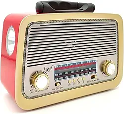 Rádio Retro A3199T Lanterna Bluetooth Fm Pendrive (Vermelho)