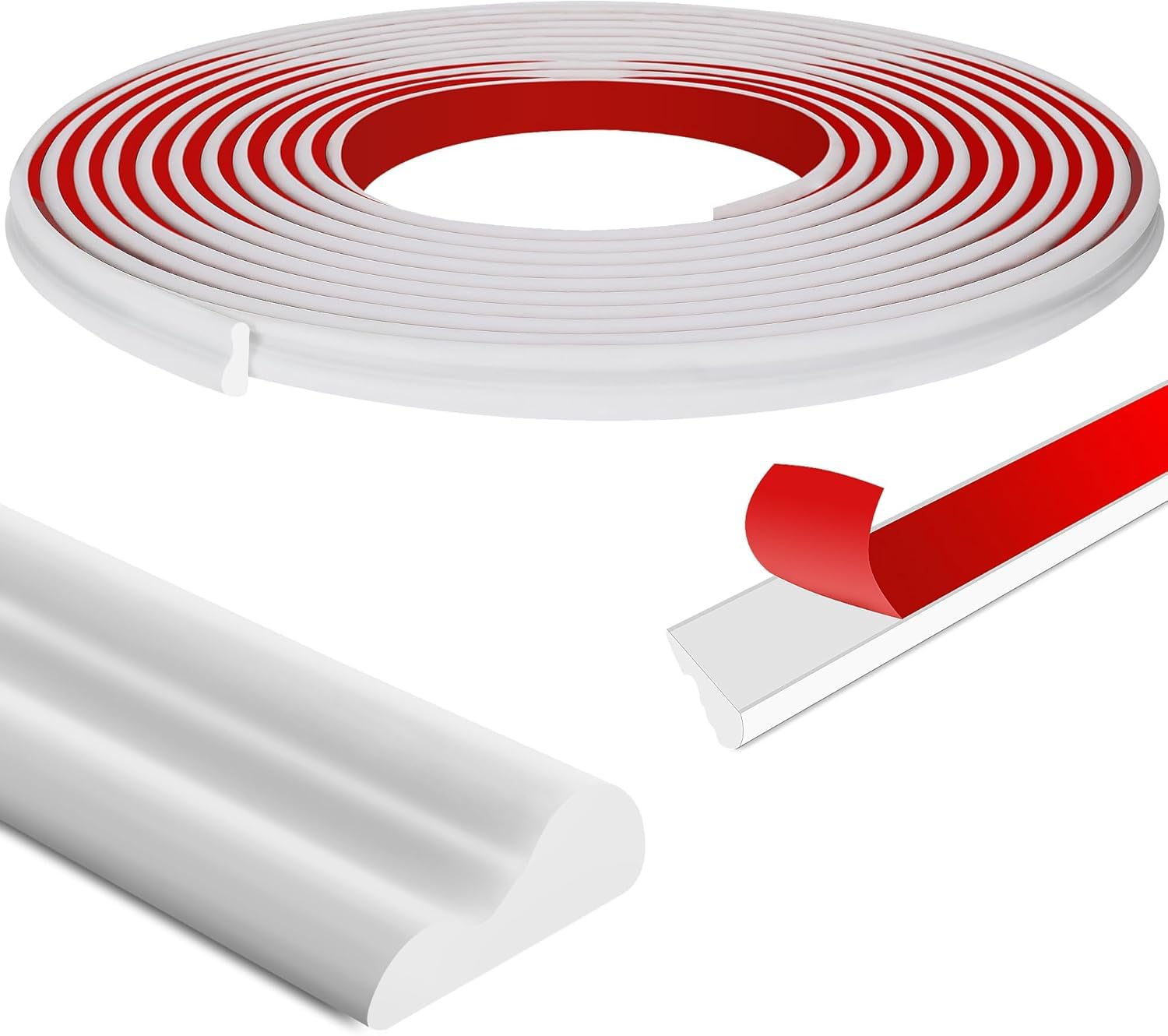 6,1 m x 23 mm Bandes autocollantes pour décoration murale | Moulure autocollante blanche, cadre de miroir, porte d'armoire, décoration d'intérieur