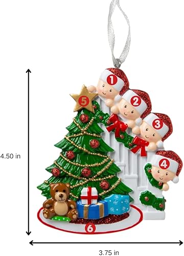 Miniatura 4 de Ornamento de Navidad Familiar 2025 Ornamento Personalizado para Familias Ornamento Familiar Personalizado que Se Asoma Decoración de Árbol