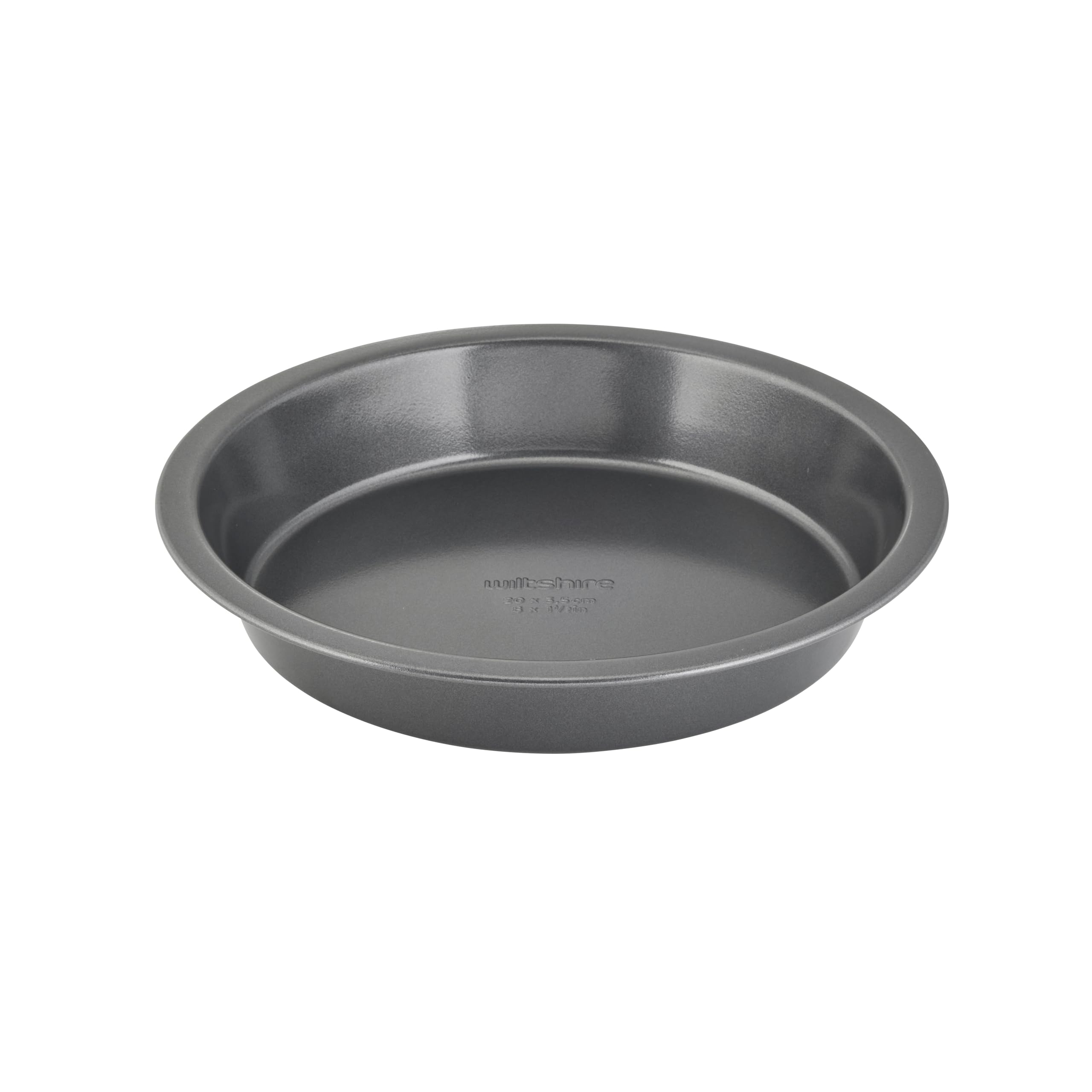 Wiltshire Easybake Round Cake Pan, Non-Stick PFAS Free, Carbon Steel, Dishwasher Safe, for Baking Cakes, Pies and Tarts, 20x3.5cm, Grey