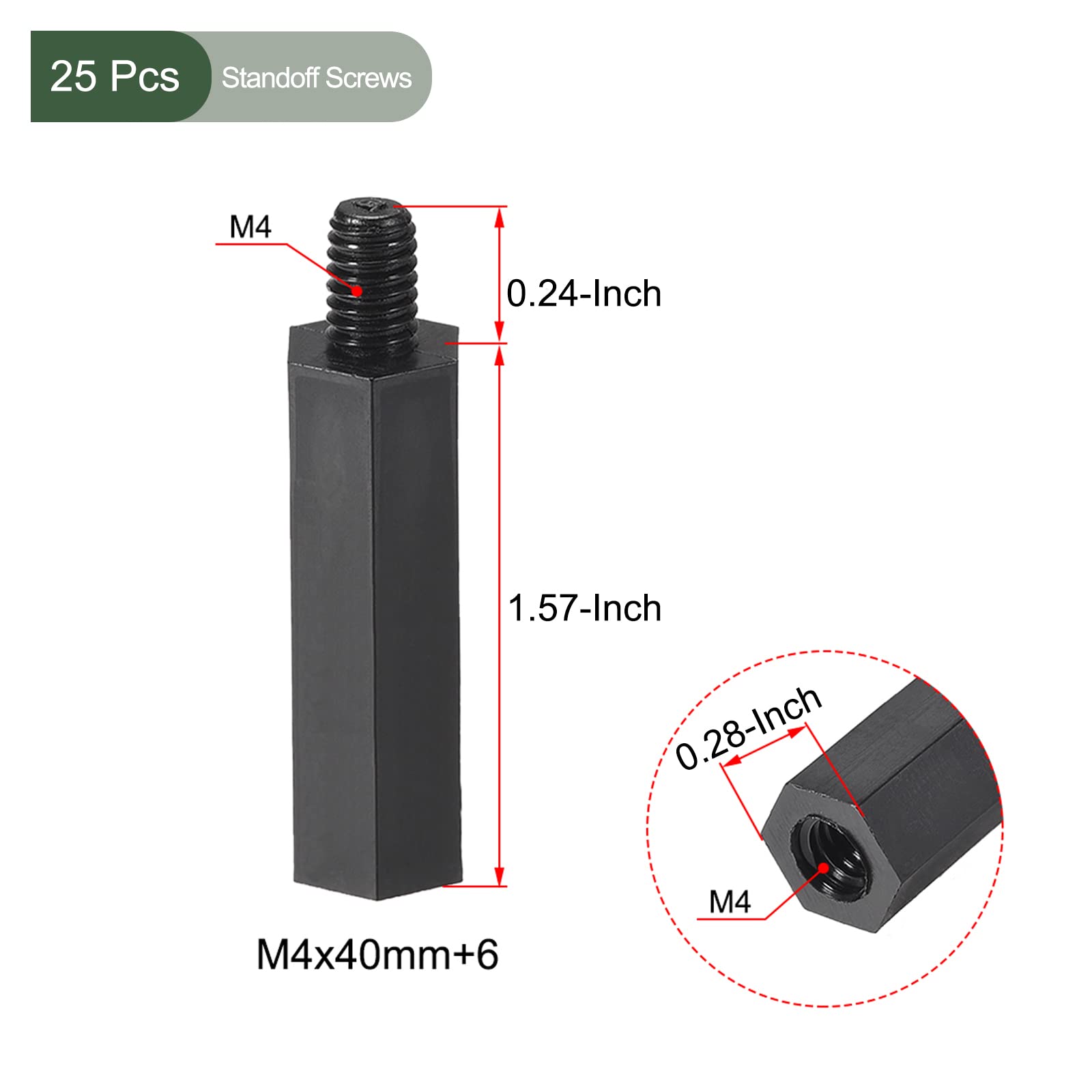 YOKIVE 25 Pcs M4 Standoff Screws, Nylon Hex PCB Standoffs with High Insulation Effect, Keep Height Consistent - Image 2