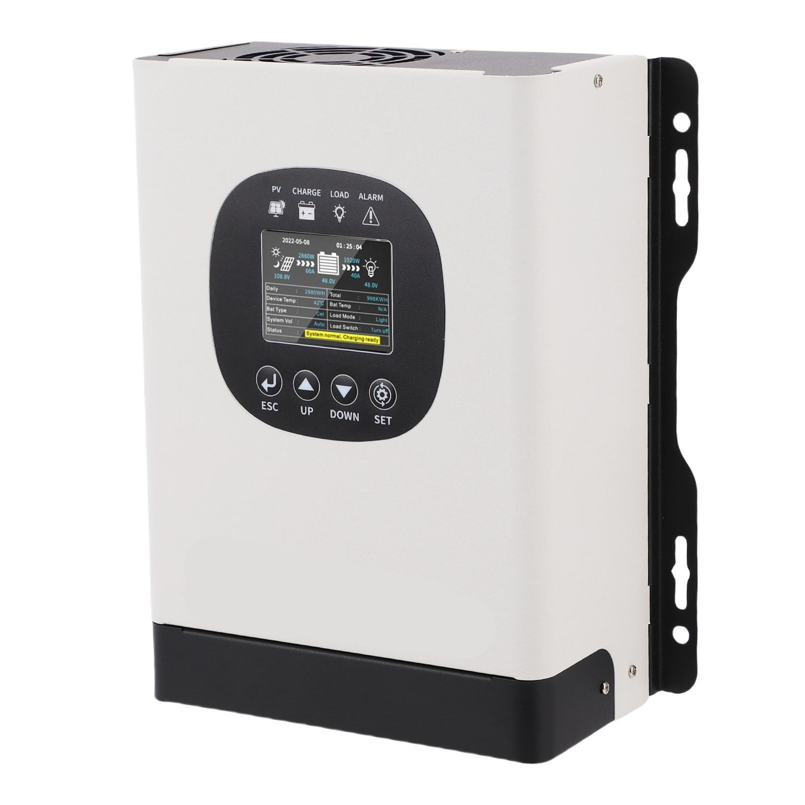 YWBL-WH Contrôleur de Charge Solaire MPPT, Construction Métallique pour une Charge Efficace jusqu'à 60 A, Idéal pour les Systèmes Solaires Hors Réseau