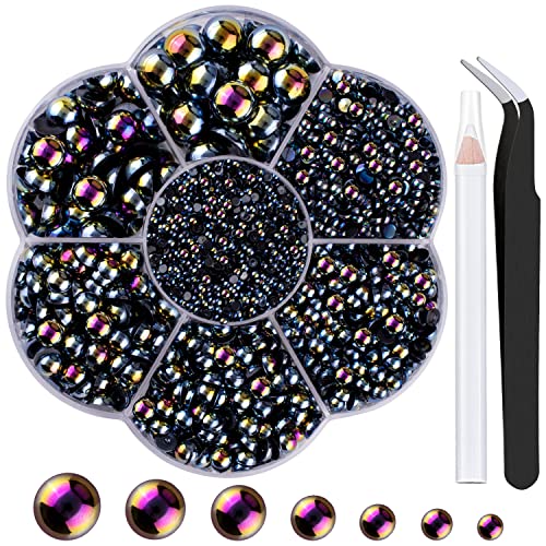 6000 Pcs Flat Back Nail Pearls Kits 15 Pearls for Bedazzling Nail Decor