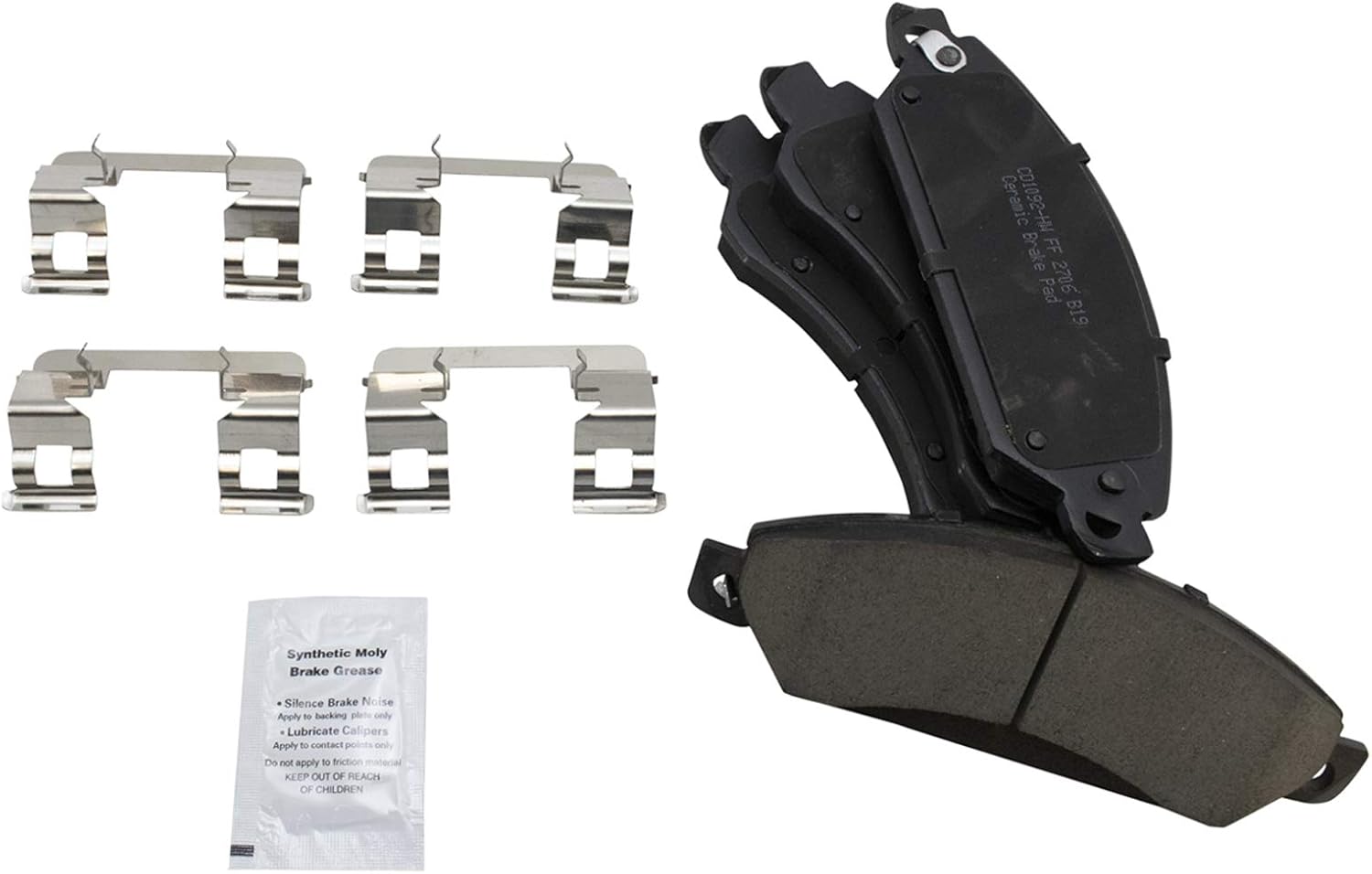 TRQ Front Posi Ceramic Brake Pad Kit Set for Avalanche/Escalade/Sierra 1500 / Silverado 1500 / Suburban 1500 / Tahoe/Yukon