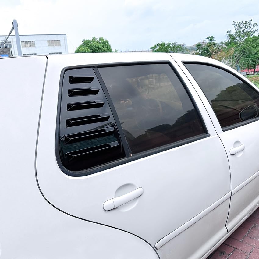 Auto Posteriore Finestra Feritoie per VW Golf 4 MK4 1997-2006, Alettone Posteriore Protezione Tende Lato Vent Accessori,A Bright Black