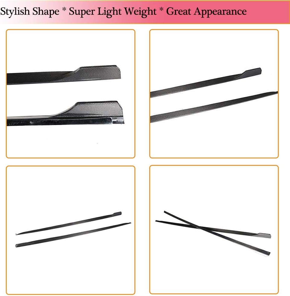 Side Skirts fits Audi A5 B9 Sline S5 Sportback 2017-2019 Add-on Carbon Fiber CF Under Door Rocker Panels Valance Extension Lip