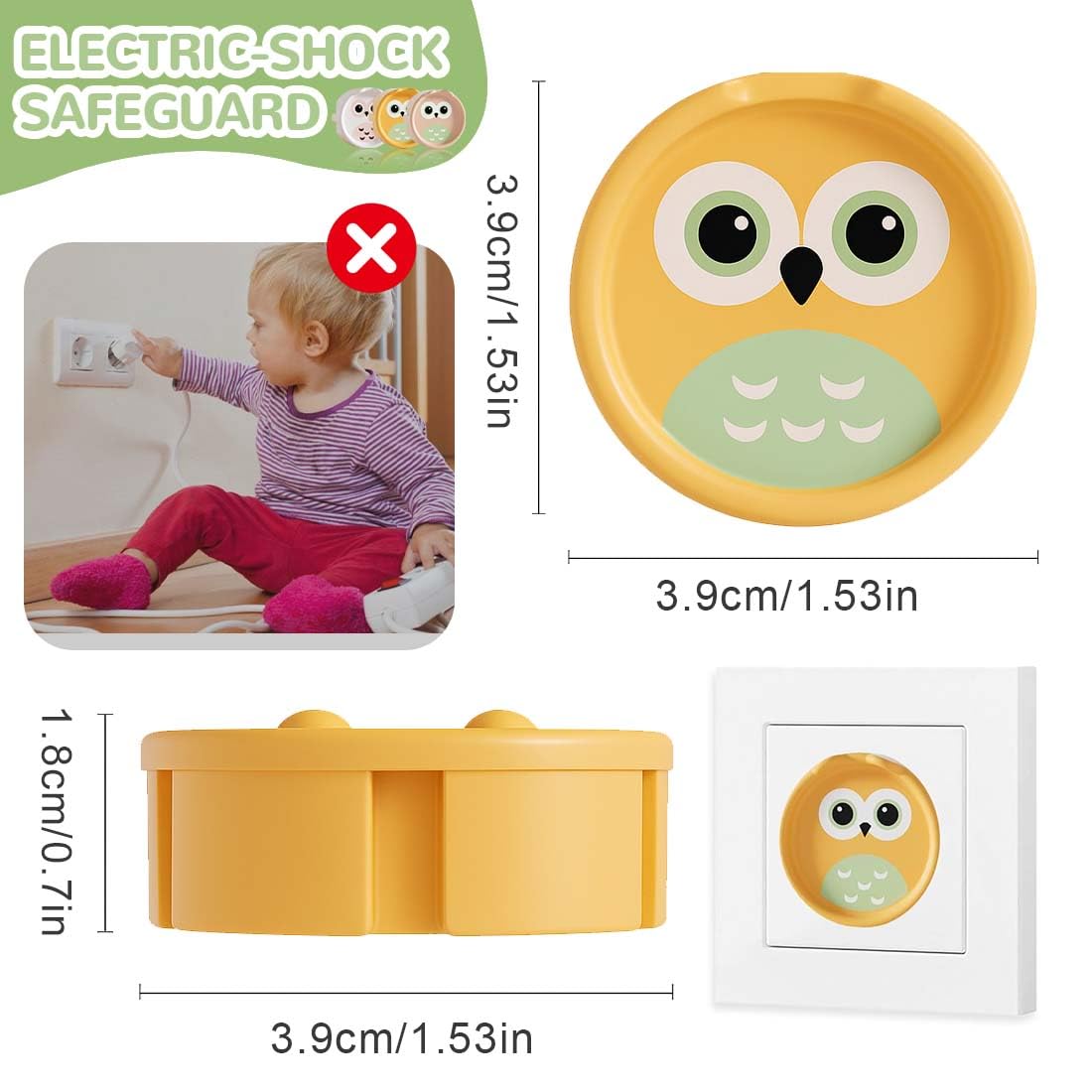 10 Cache-Prises Silicone Dinosaure – Protection Bébé Enfant Anti-Choc Électrique, Sans Adhésif, Facile à Poser, Design Mignon 3D
