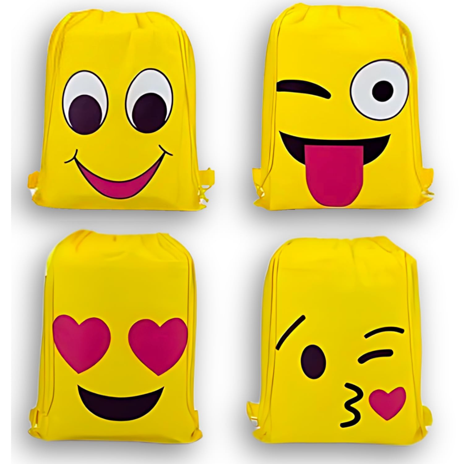 IsVi Smiley Drawstring Sack Bags, Pack of 12, Birthday Return Gifts for All Age Group Boys Girls & Kids (Smiley, 12, Count) (1)-image-47