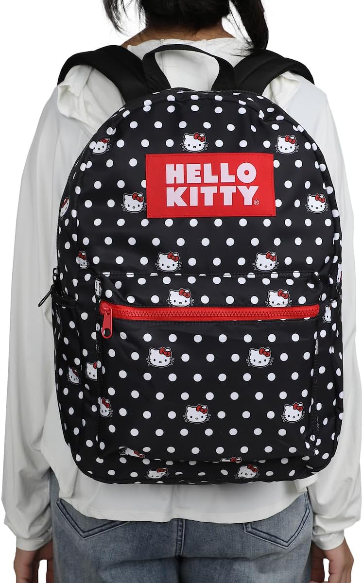 Bioworld Hello Kitty Head and Polka Dots AOP Travel Backpack - Image 5