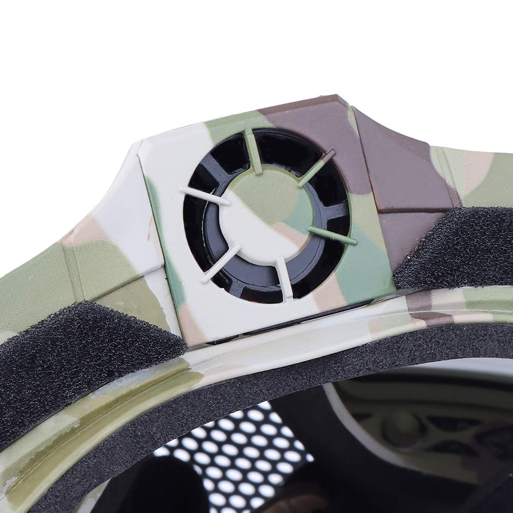 Camo Airsoft Mask Maschera protettiva integrale con protezione anti-appannamento staccabile, ventola di scarico Minitype Sostituire le lenti per CS Survival Game, Halloween Cosplay maschera e film Prop